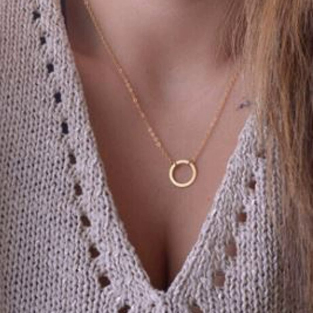 Simple Circle drop necklace - Picture 2 of 2